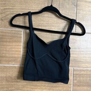 Elegant Black Ribbed Bra Top